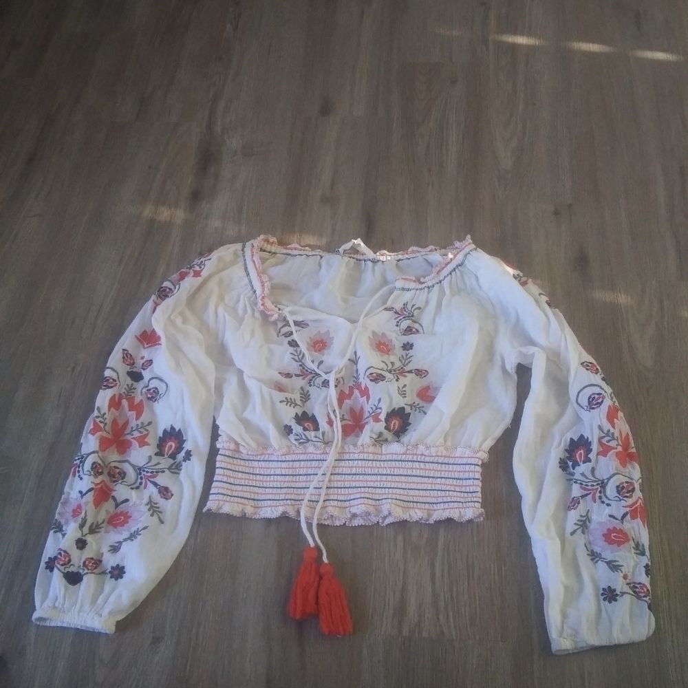 Chelsea & Violet Embroidered Crop Top